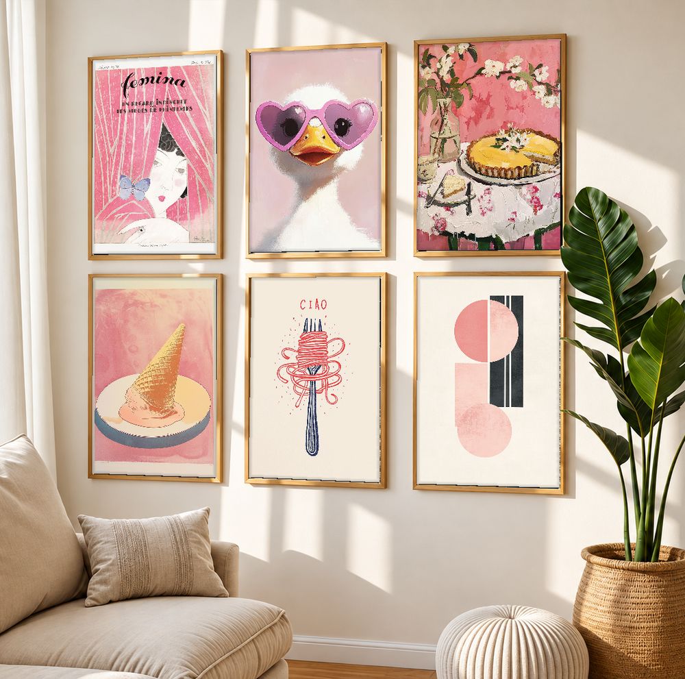 Set de 6 cuadros decorativos que combinan