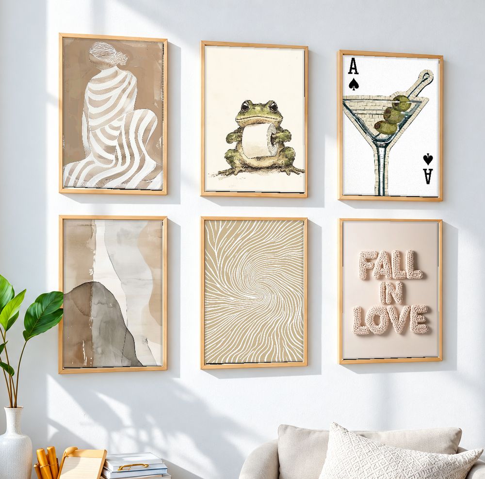Set de 6 cuadros decorativos que combinan