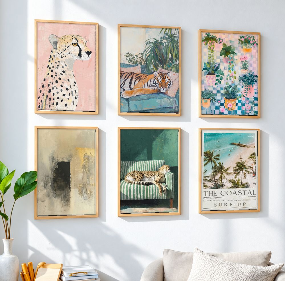 Set de 6 cuadros decorativos que combinan