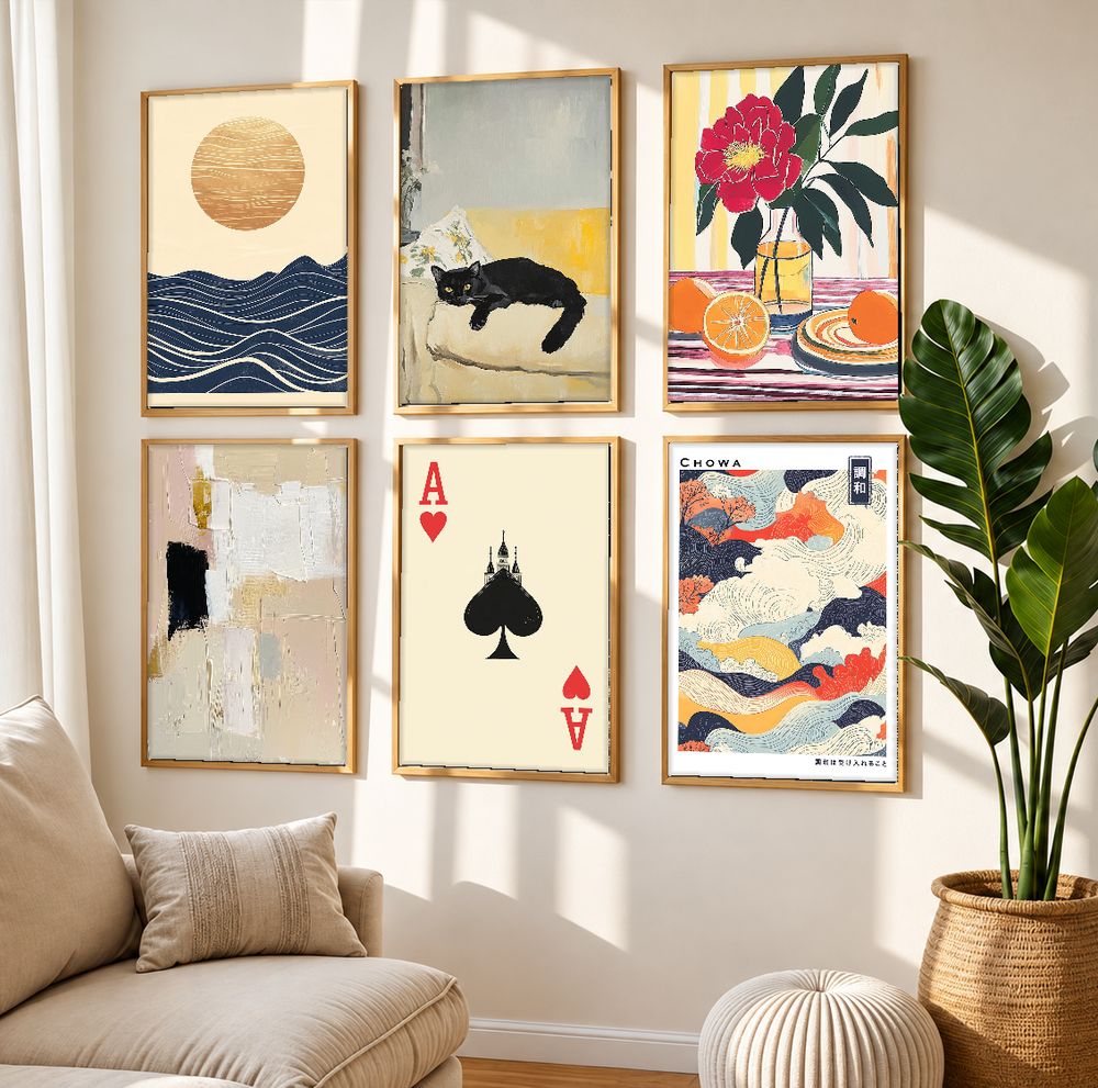 Set de 6 cuadros decorativos que combinan
