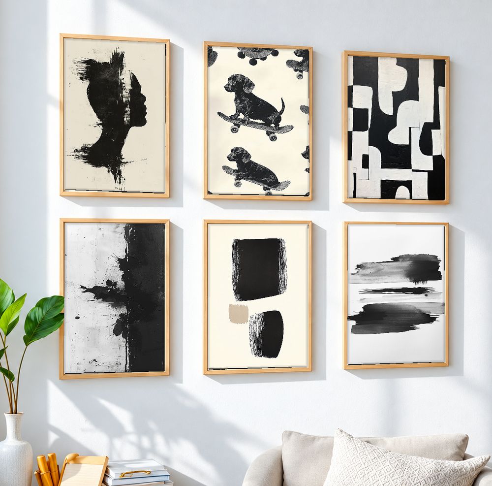 Set de 6 cuadros decorativos que combinan