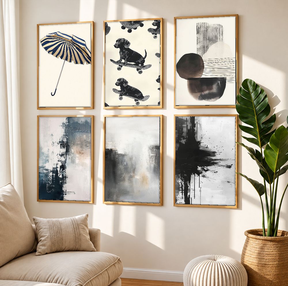 Set de 6 cuadros decorativos que combinan