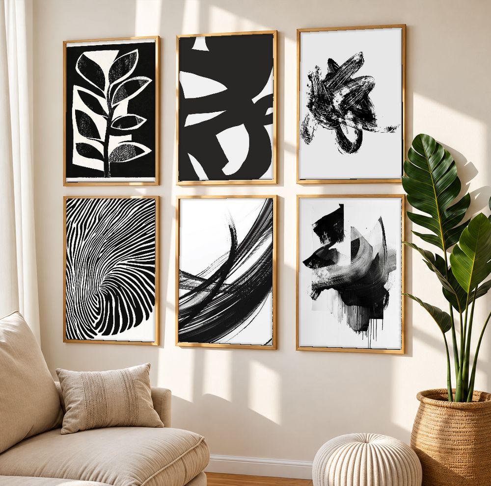 Set de 6 cuadros decorativos que combinan