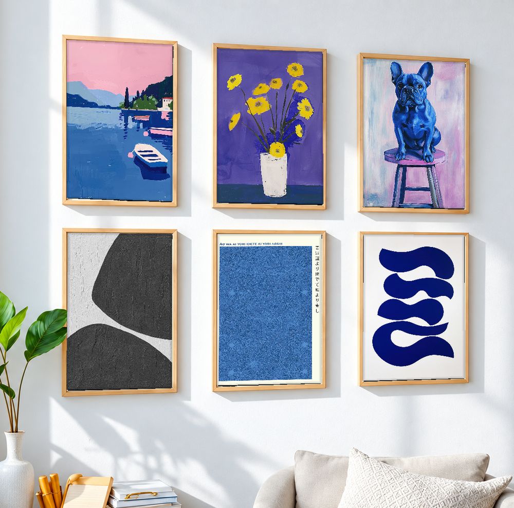 Set de 6 cuadros decorativos que combinan