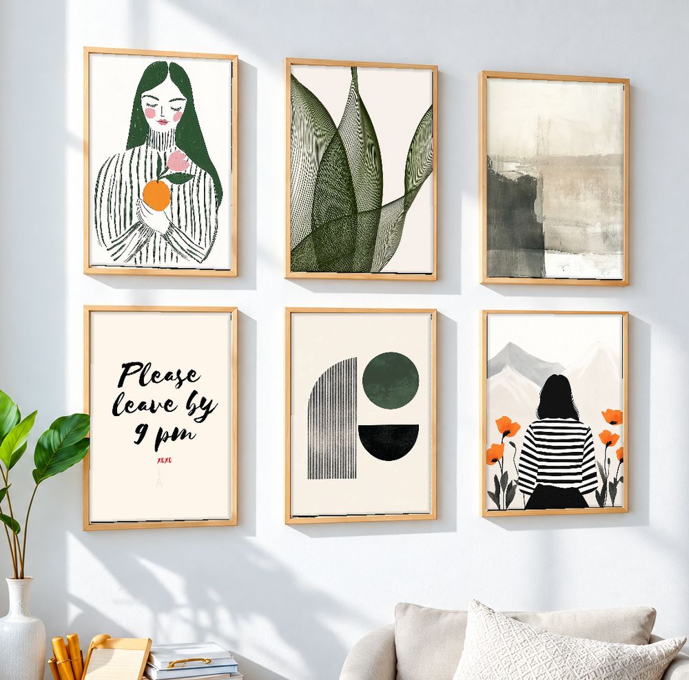 Set de 6 cuadros decorativos que combinan