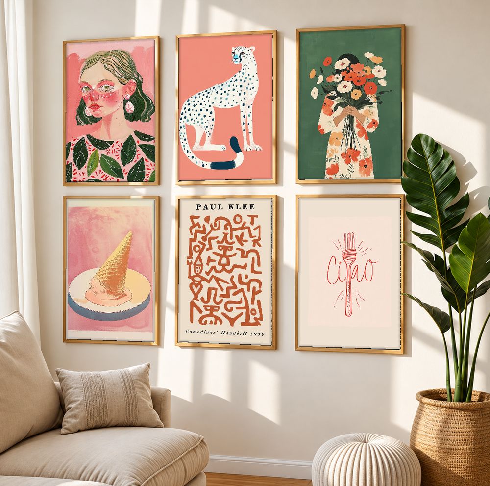 Set de 6 cuadros decorativos que combinan
