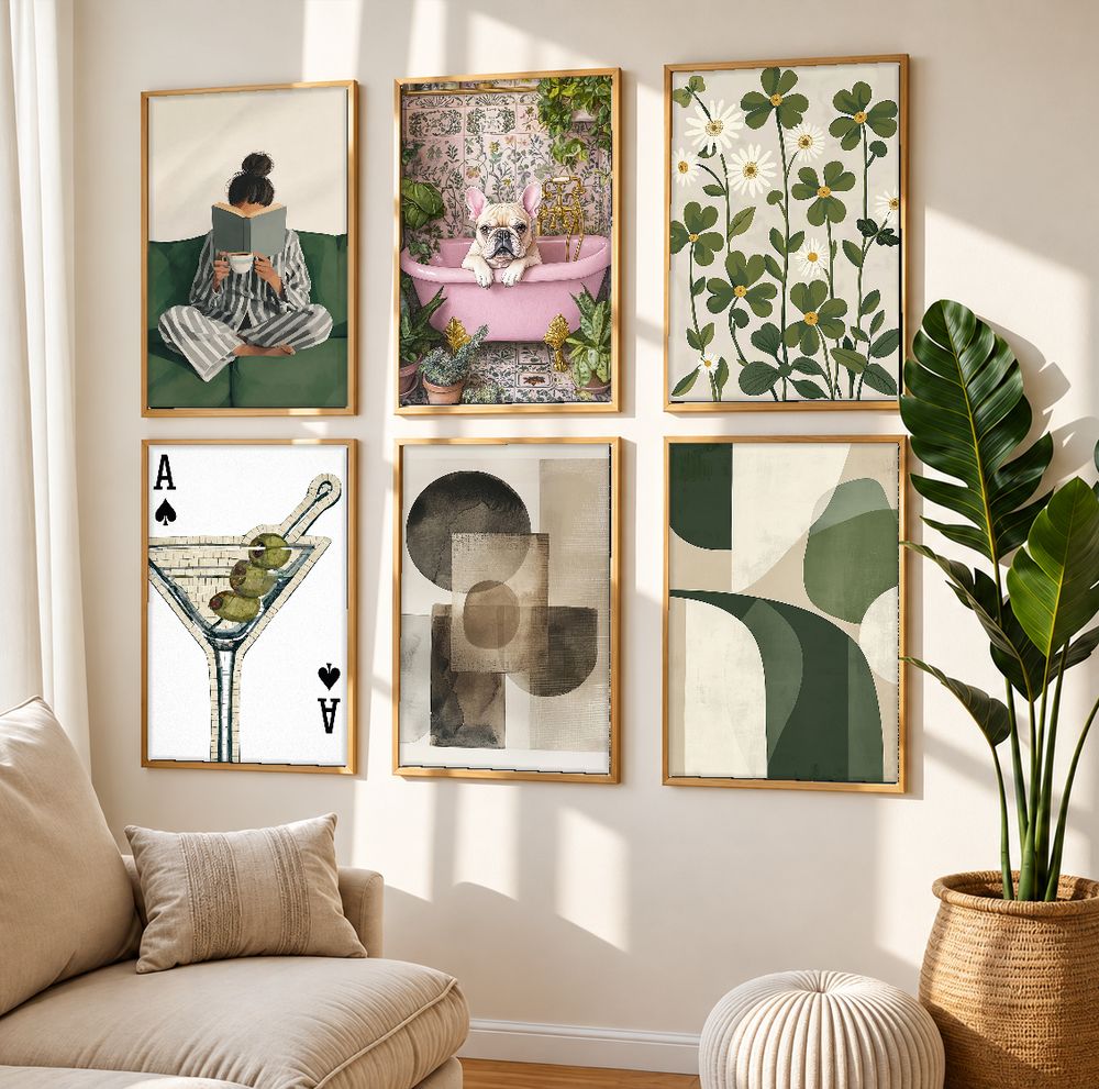Set de 6 cuadros decorativos que combinan