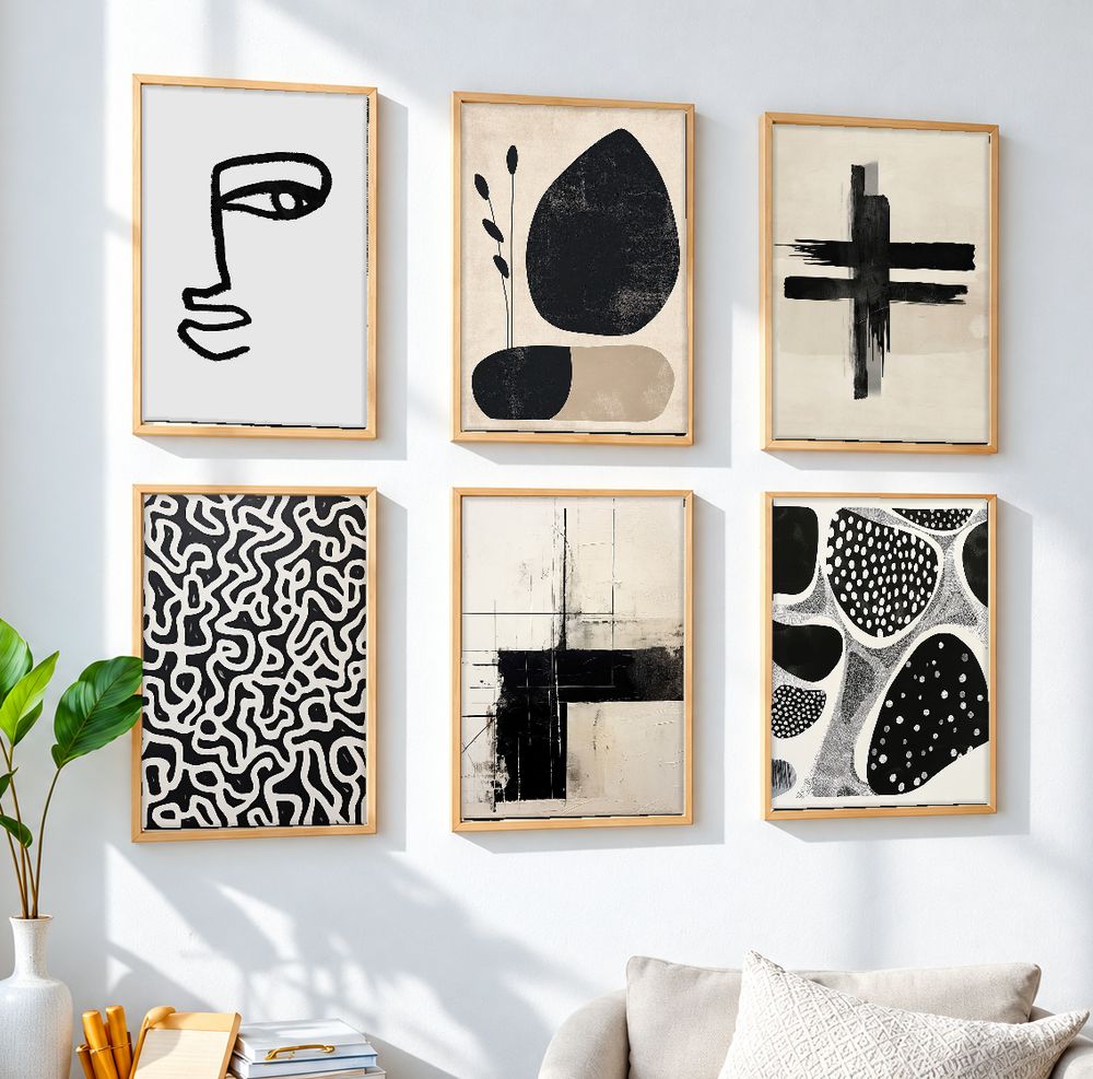 Set de 6 cuadros decorativos que combinan