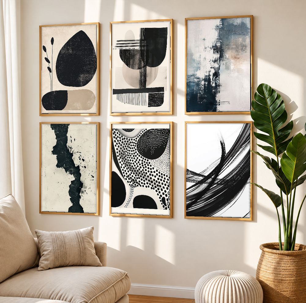 Set de 6 cuadros decorativos que combinan