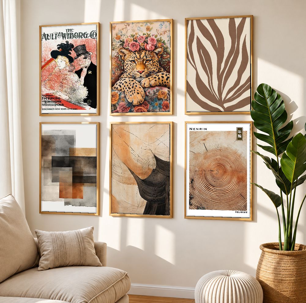 Set de 6 cuadros decorativos que combinan