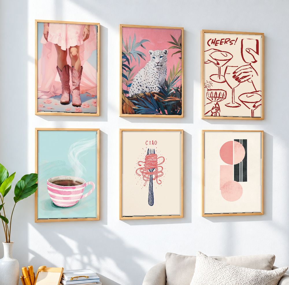 Set de 6 cuadros decorativos que combinan