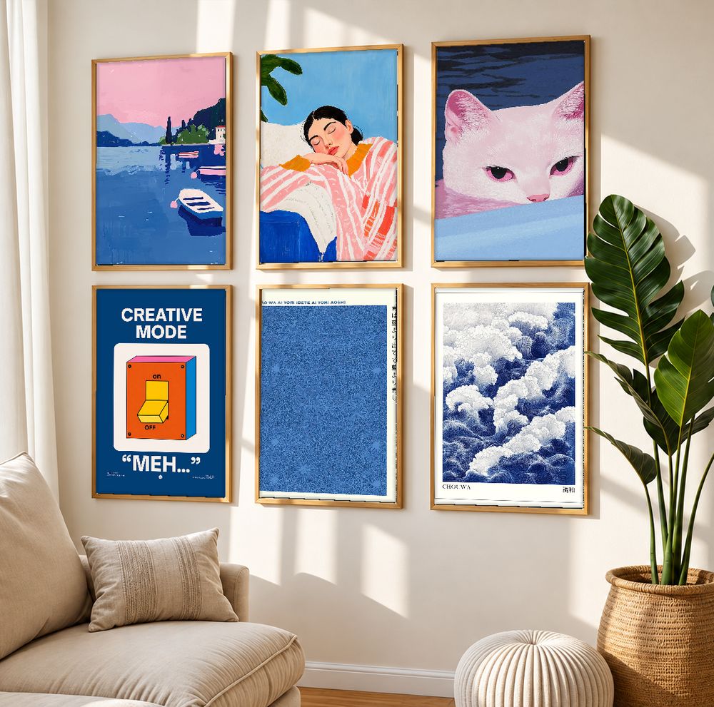 Set de 6 cuadros decorativos que combinan