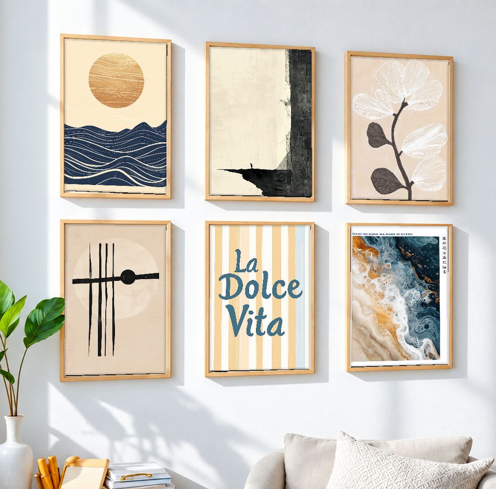 Set de 6 cuadros decorativos que combinan