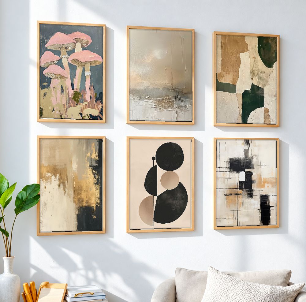 Set de 6 cuadros decorativos que combinan