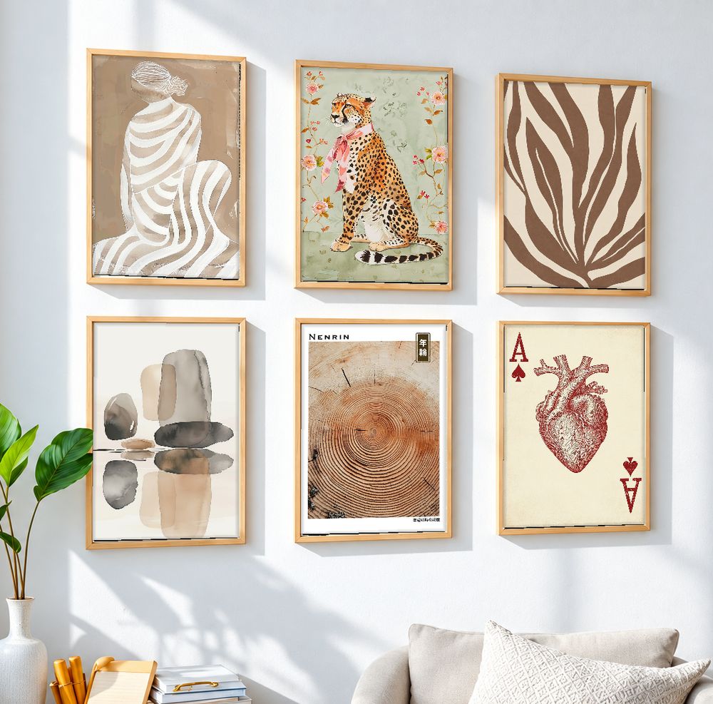 Set de 6 cuadros decorativos que combinan