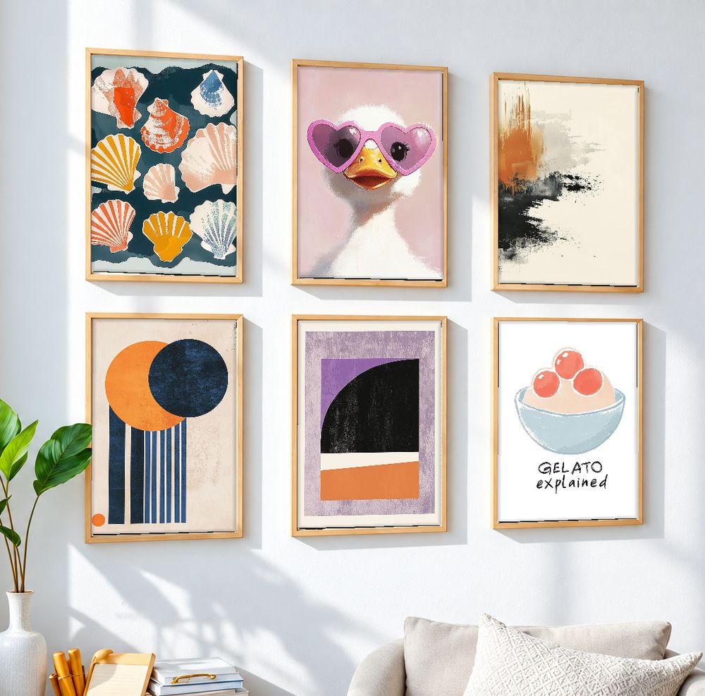 Set de 6 cuadros decorativos que combinan