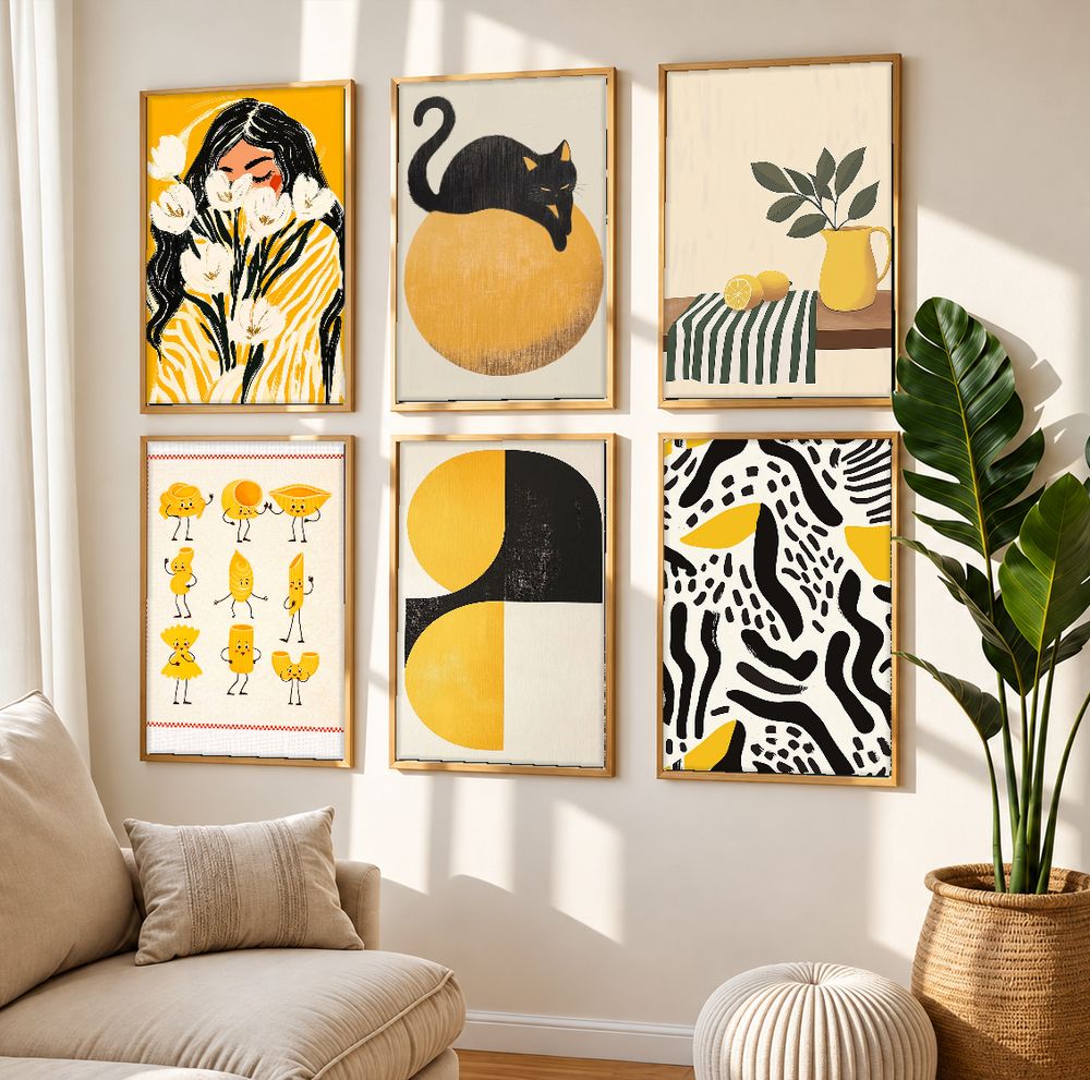 Set de 6 cuadros decorativos que combinan