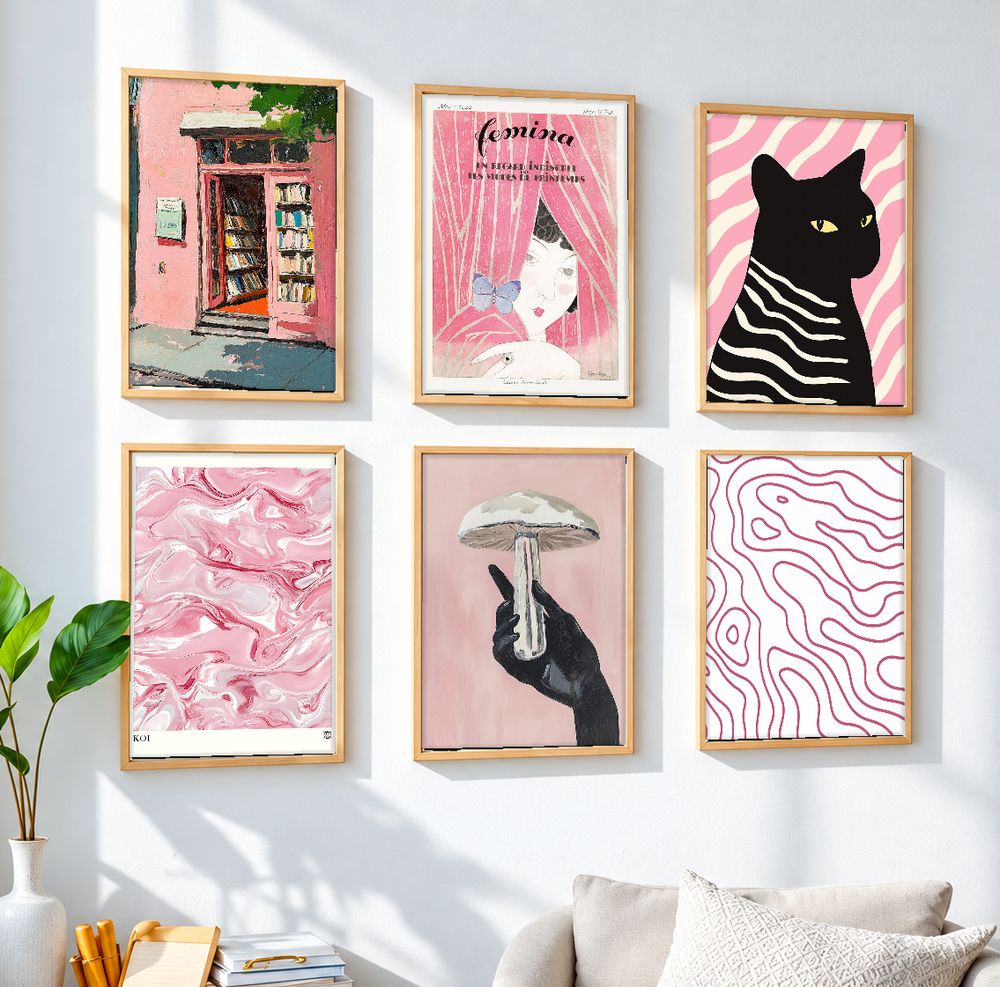 Set de 6 cuadros decorativos que combinan