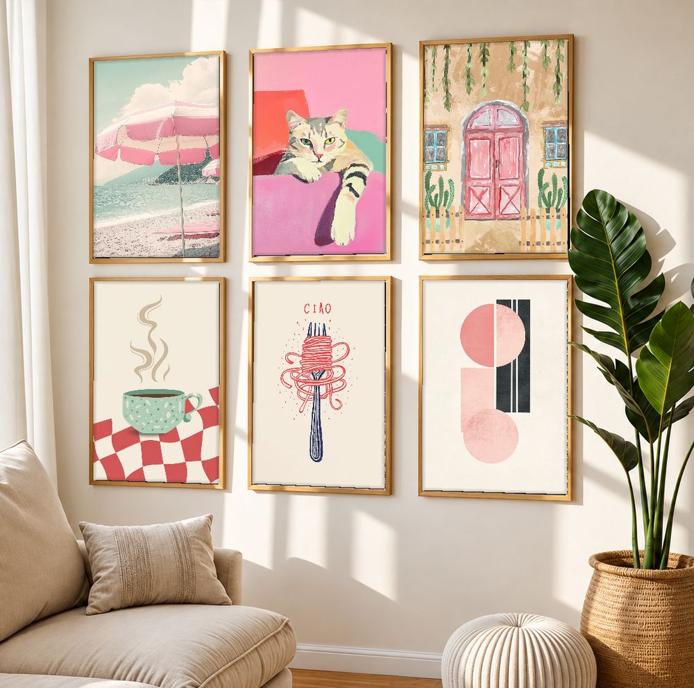 Set de 6 cuadros decorativos que combinan