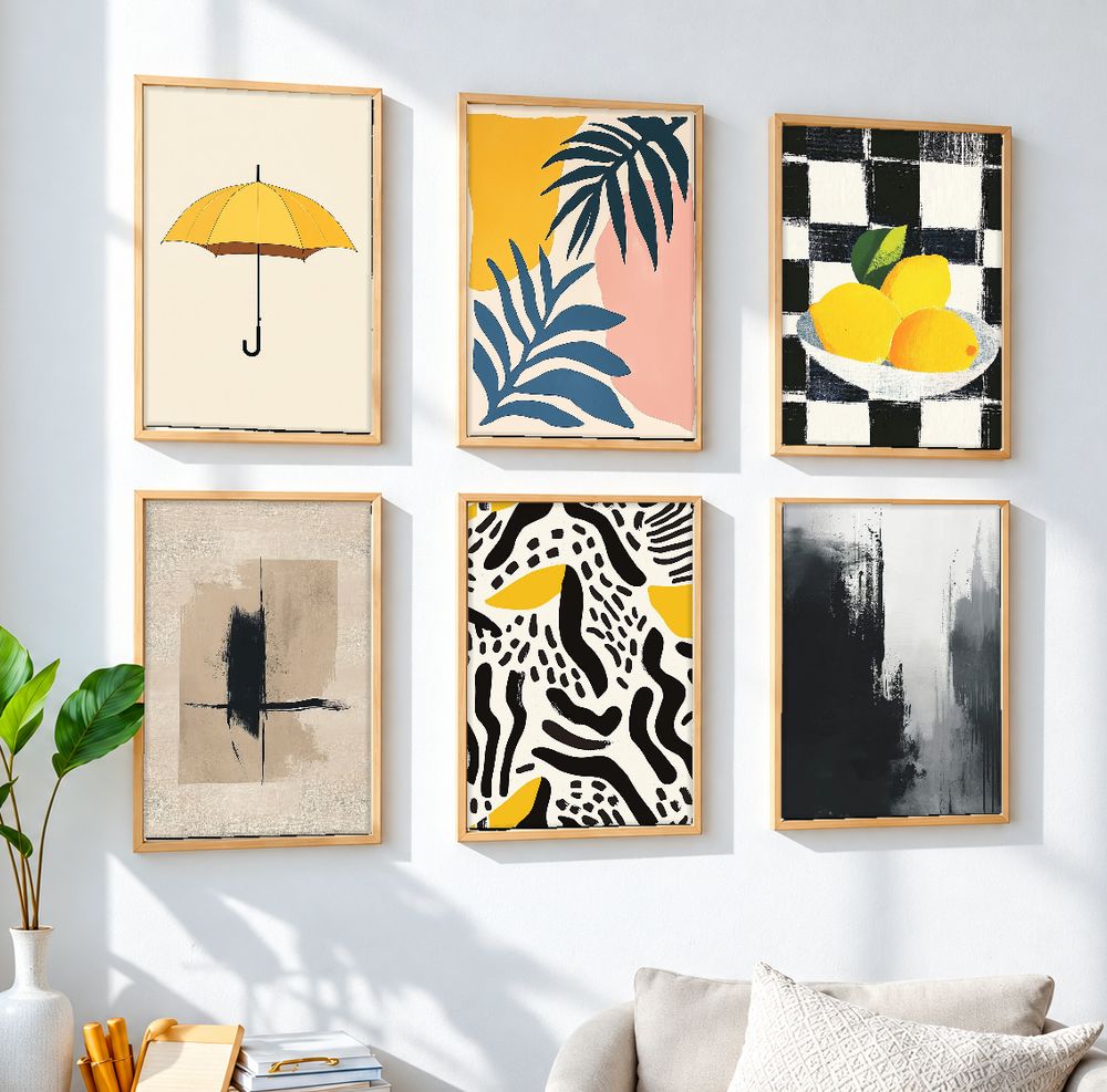 Set de 6 cuadros decorativos que combinan