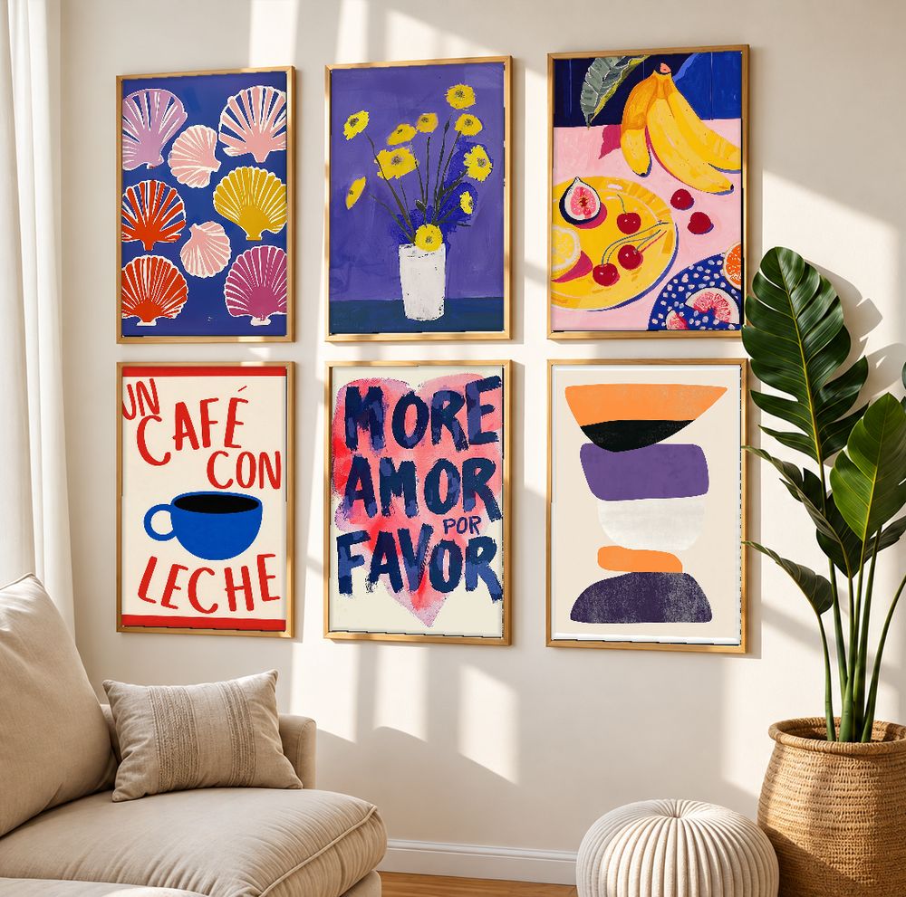 Set de 6 cuadros decorativos que combinan