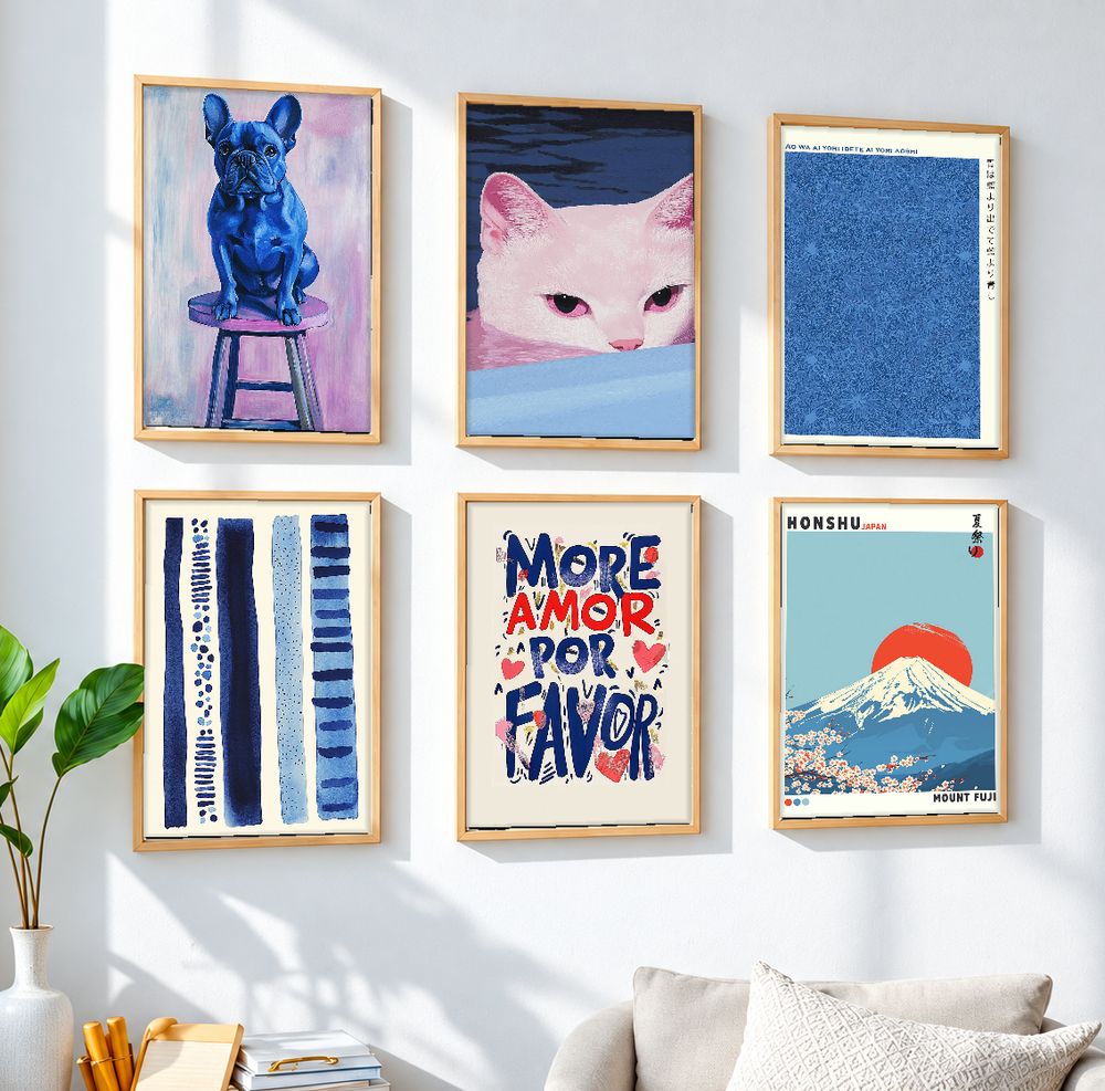 Set de 6 cuadros decorativos que combinan