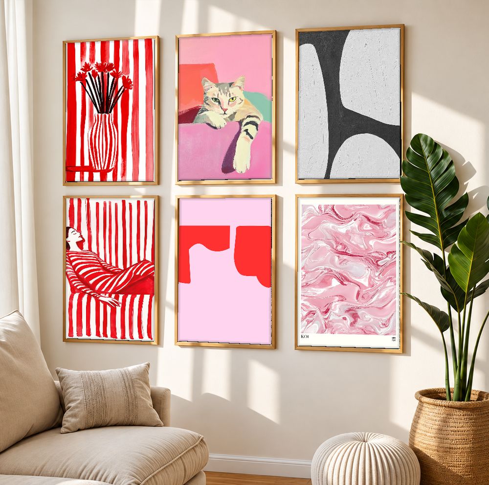 Set de 6 cuadros decorativos que combinan
