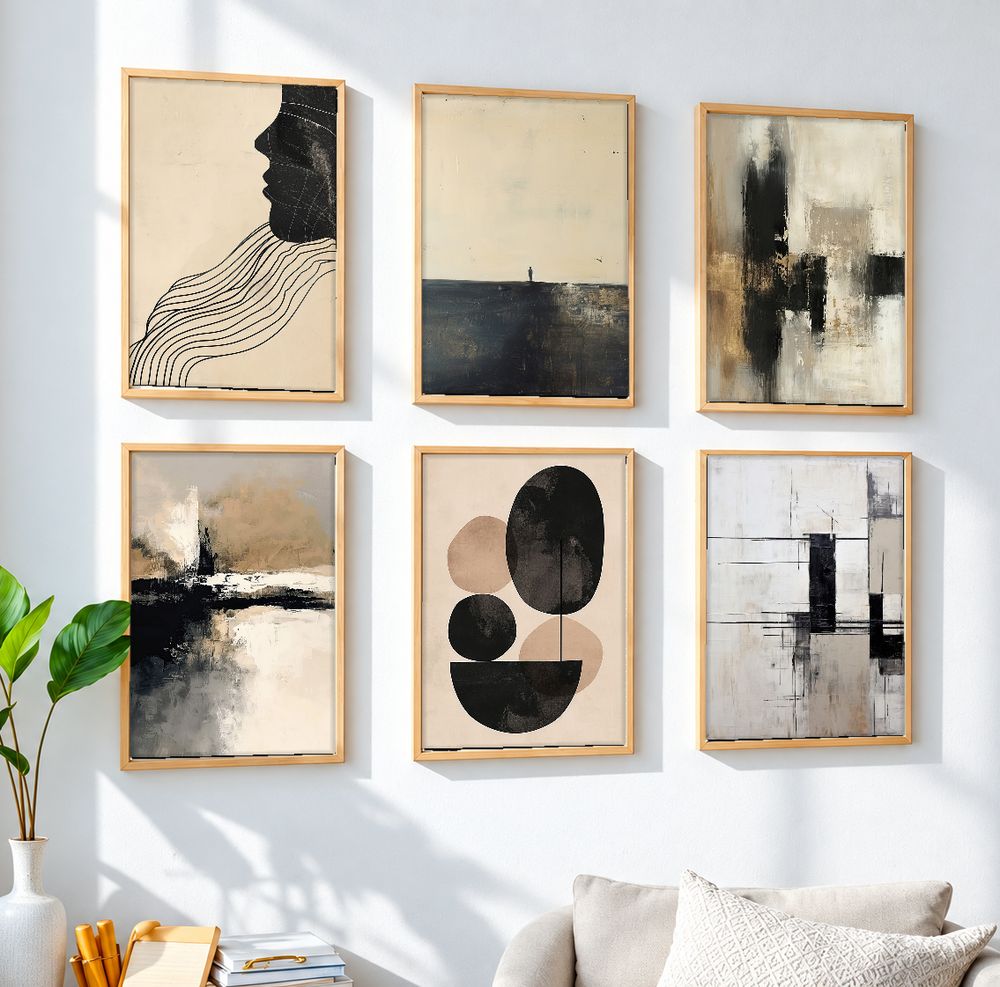 Set de 6 cuadros decorativos que combinan