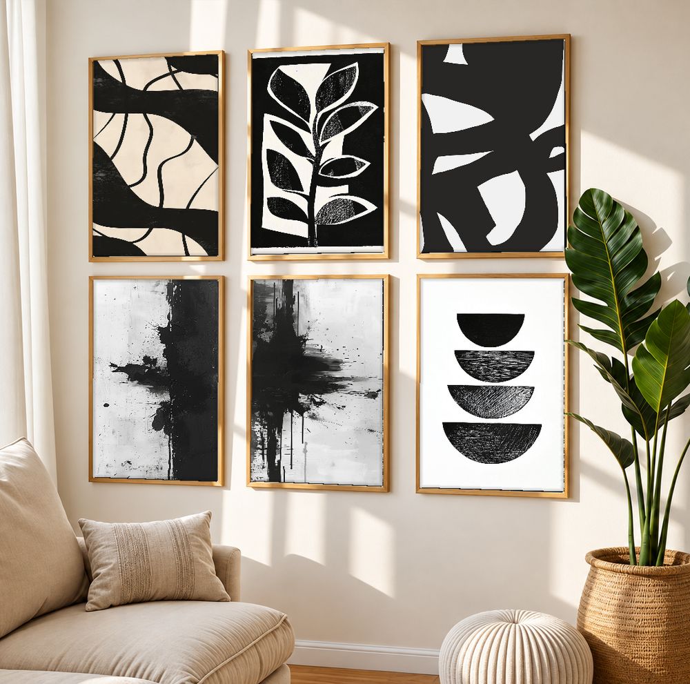 Set de 6 cuadros decorativos que combinan
