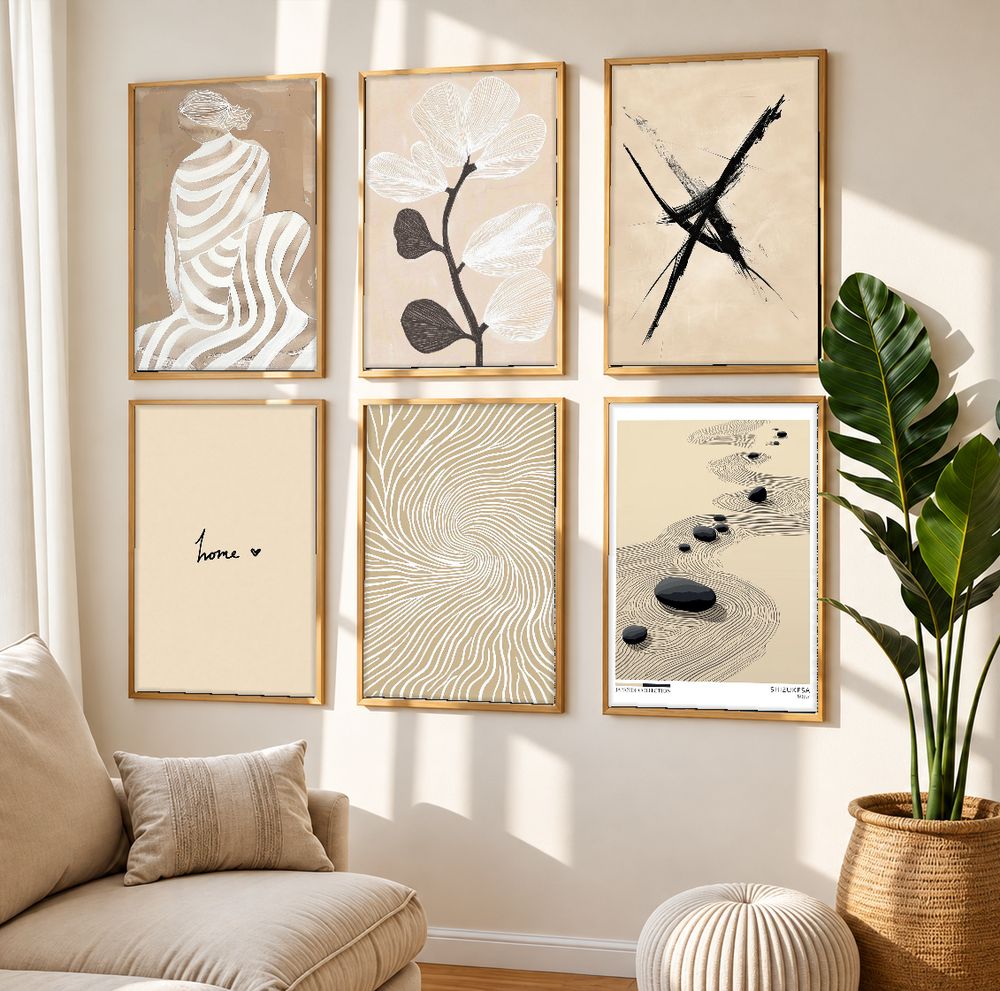 Set de 6 cuadros decorativos que combinan