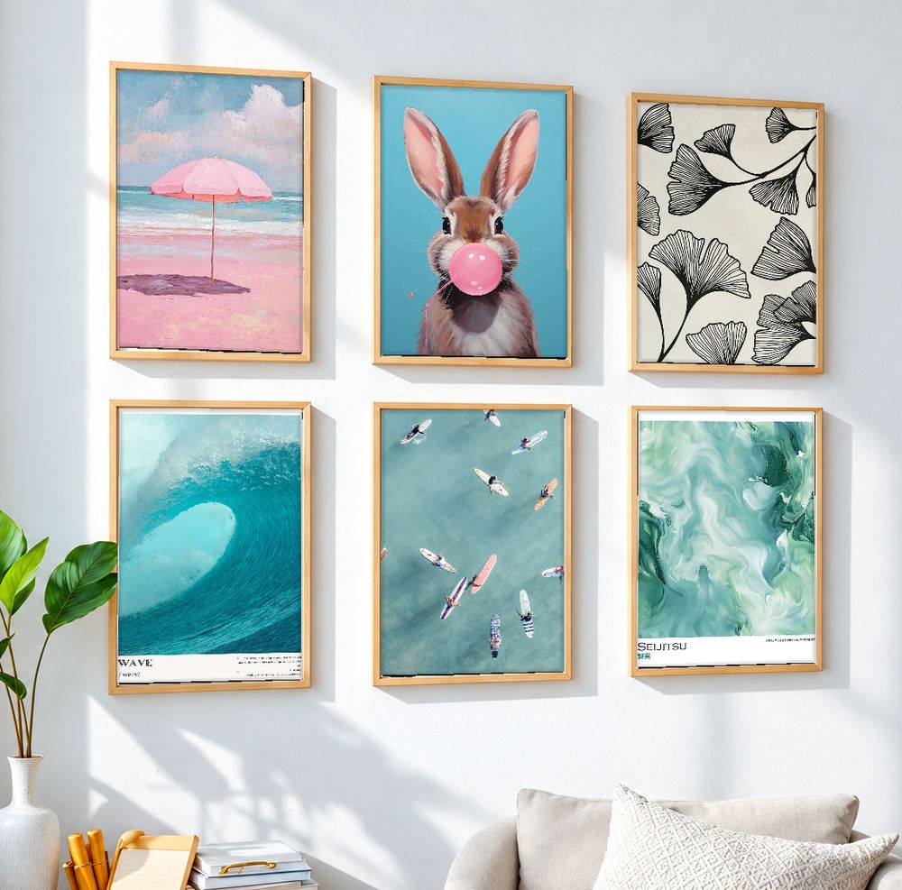 Set de 6 cuadros decorativos que combinan