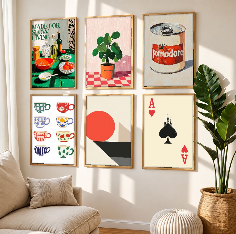 Set de 6 cuadros decorativos que combinan