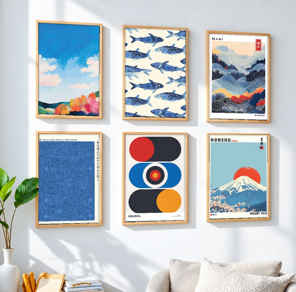 Set de 6 cuadros decorativos que combinan