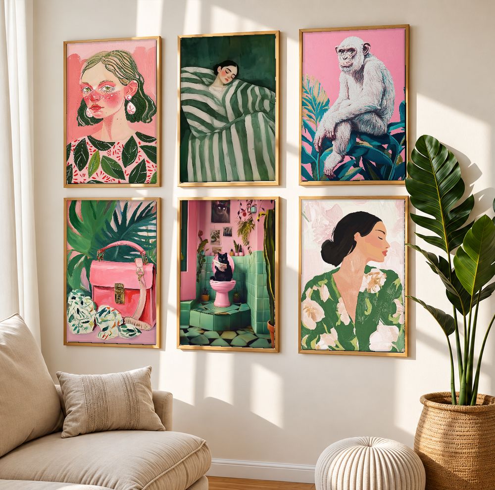 Set de 6 cuadros decorativos que combinan