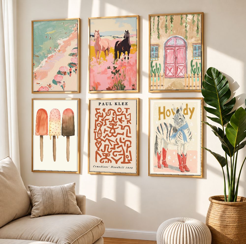 Set de 6 cuadros decorativos que combinan