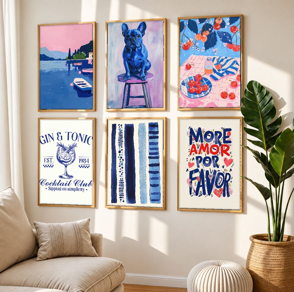 Set de 6 cuadros decorativos que combinan