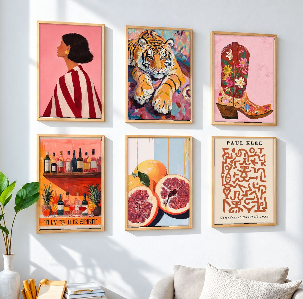 Set de 6 cuadros decorativos que combinan