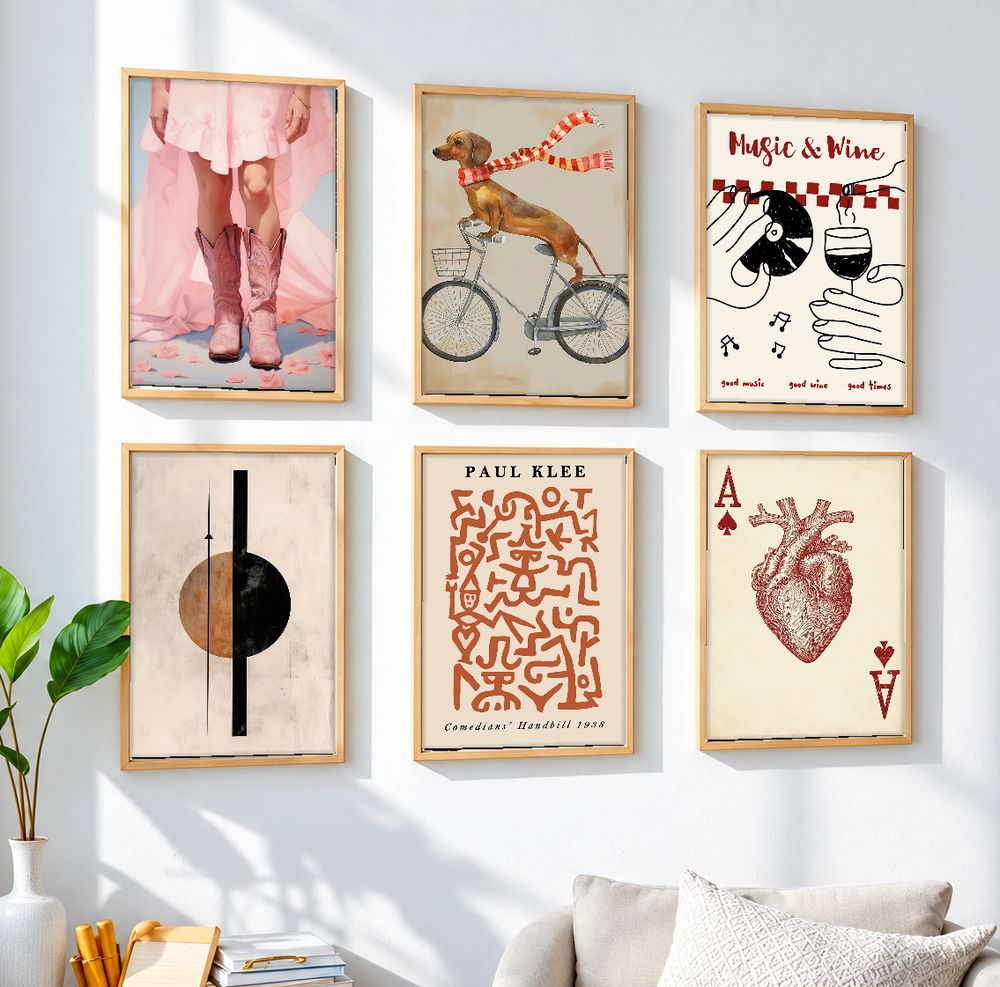 Set de 6 cuadros decorativos que combinan