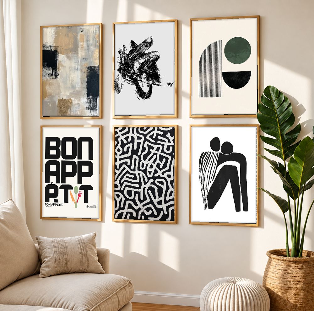Set de 6 cuadros decorativos que combinan
