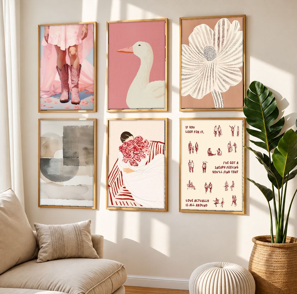 Set de 6 cuadros decorativos que combinan