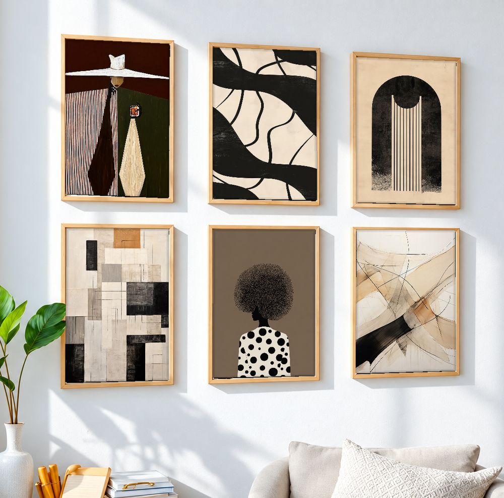 Set de 6 cuadros decorativos que combinan