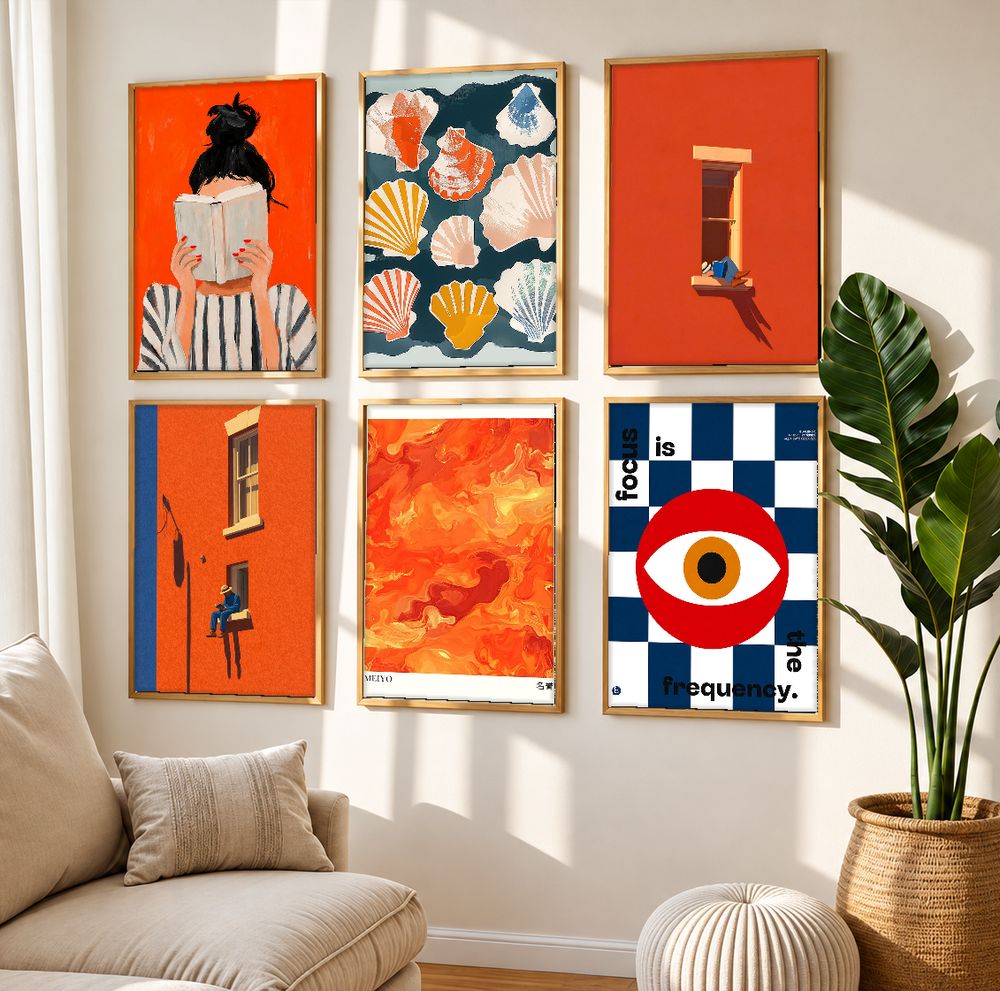Set de 6 cuadros decorativos que combinan