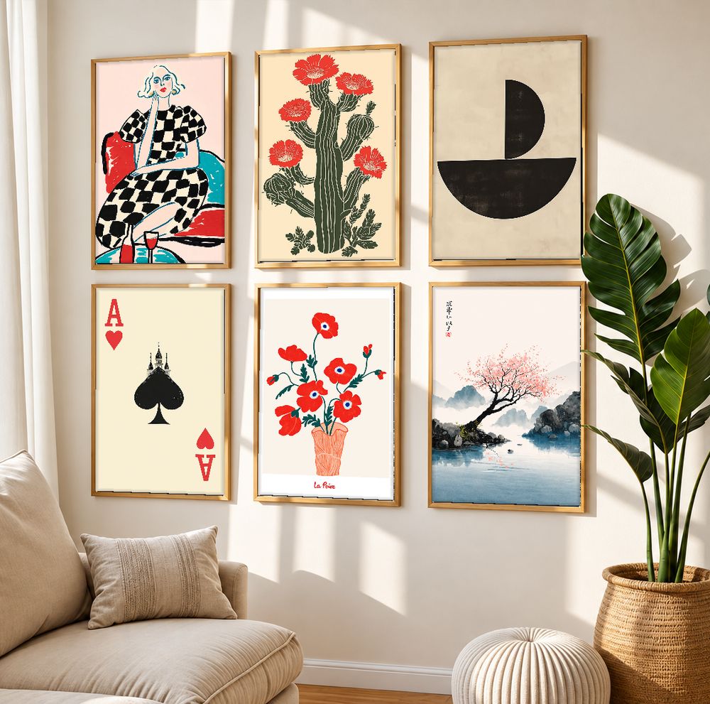 Set de 6 cuadros decorativos que combinan