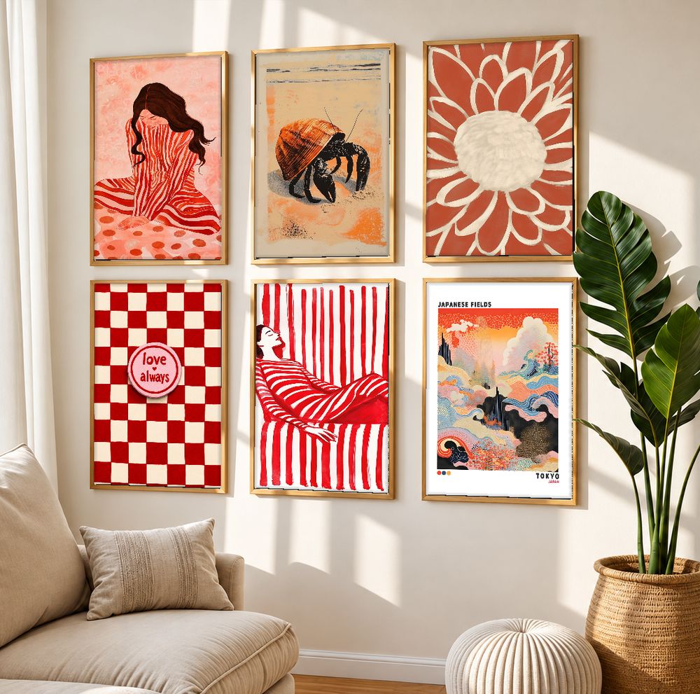 Set de 6 cuadros decorativos que combinan