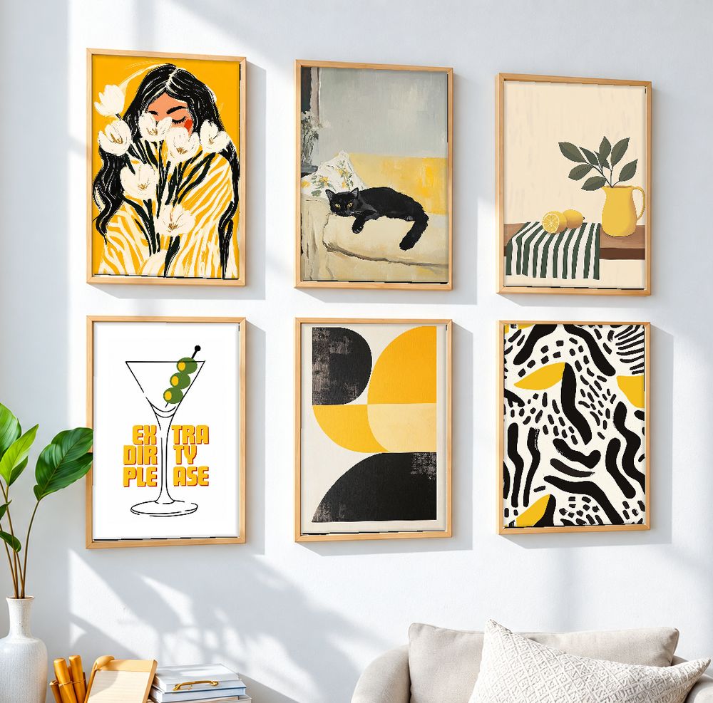 Set de 6 cuadros decorativos que combinan