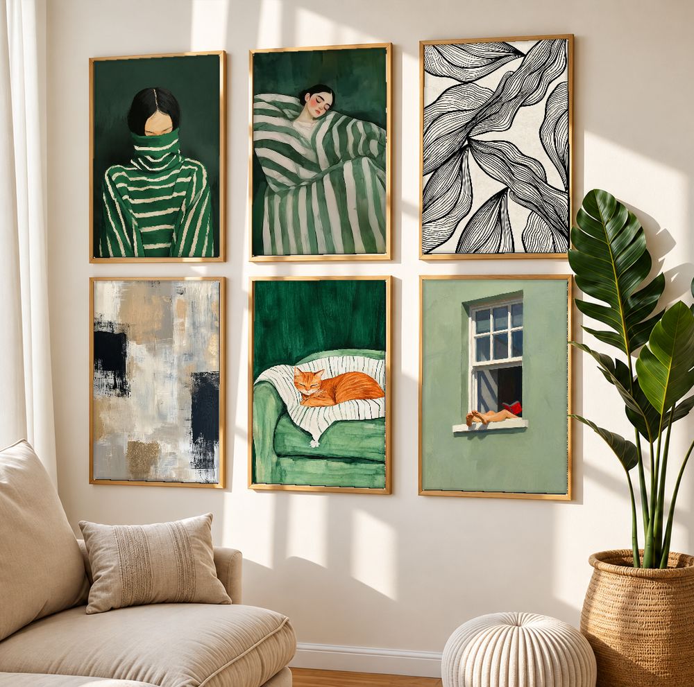 Set de 6 cuadros decorativos que combinan