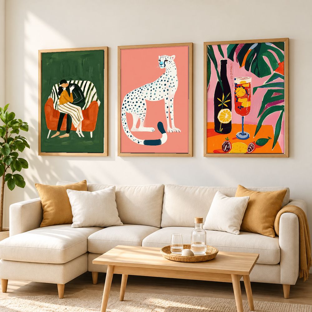 Set de 3 cuadros decorativos que combinan