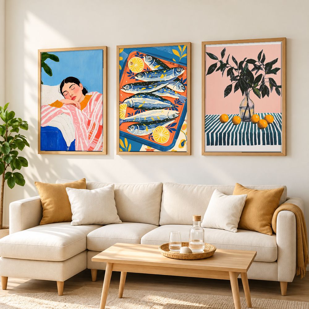 Set de 3 cuadros decorativos que combinan