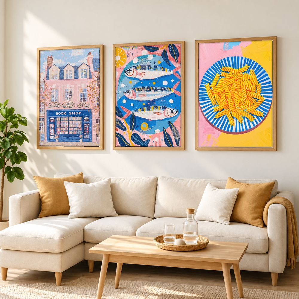 Set de 3 cuadros decorativos que combinan