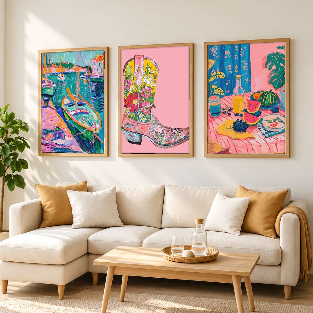 Set de 3 cuadros decorativos que combinan